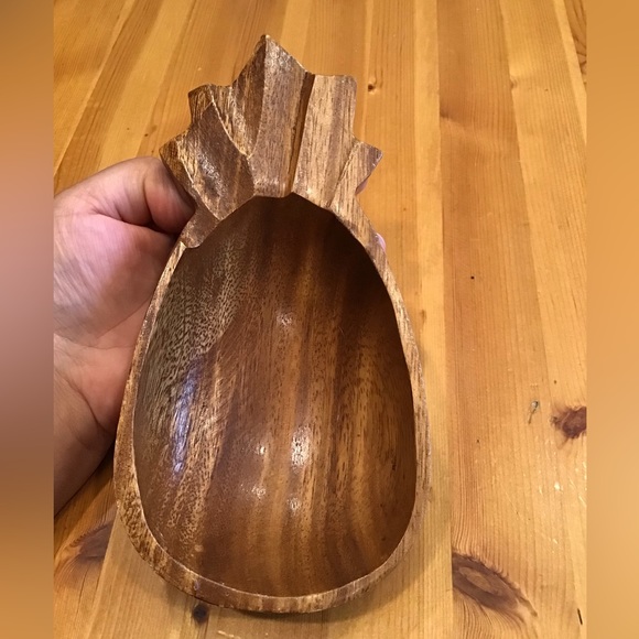 TIKI BAR CARVED PINEAPPLE BOWLS ALII WOODS HONOLULU MONKEY POD TIKI LOUNGE - Picture 7 of 8